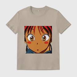 Футболка хлопковая мужская Edd Net, цвет: миндальный