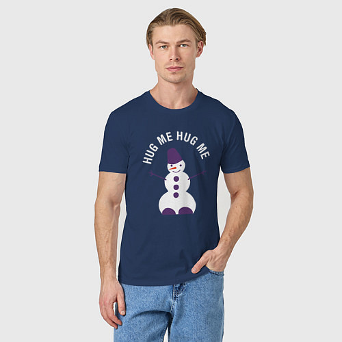 Мужская футболка Снеговик 2022 / Тёмно-синий – фото 3
