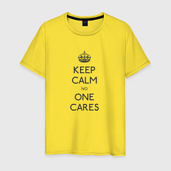 Футболка хлопковая мужская Keep Calm no one cares, цвет: желтый