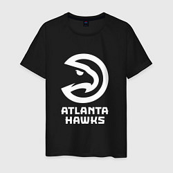 Футболка хлопковая мужская Атланта Хокс, Atlanta Hawks, цвет: черный