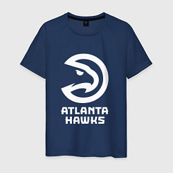 Футболка хлопковая мужская Атланта Хокс, Atlanta Hawks, цвет: тёмно-синий