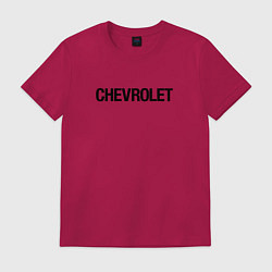 Футболка хлопковая мужская Chevrolet Лого Эмблема спина, цвет: маджента