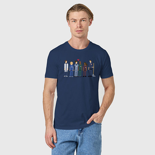 Мужская футболка SCRUBS pixels / Тёмно-синий – фото 3