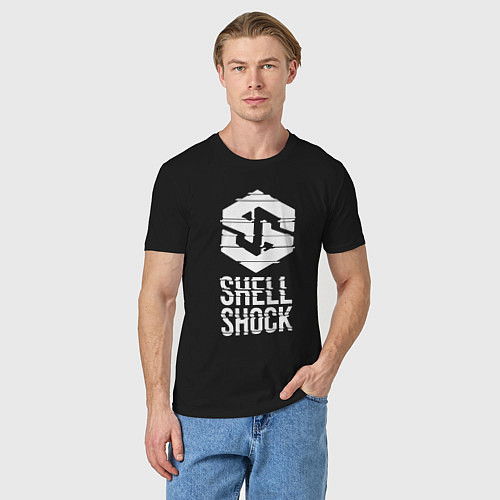 Мужская футболка SHLSHK Glitched Logo Collection / Черный – фото 3