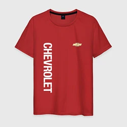 Футболка хлопковая мужская Chevrolet White Logo, цвет: красный