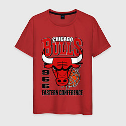 Футболка хлопковая мужская Chicago Bulls NBA, цвет: красный