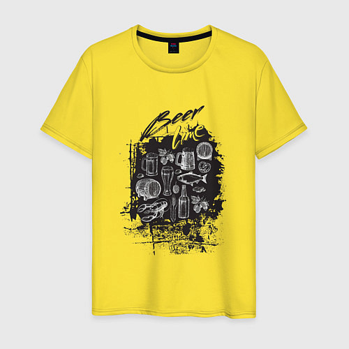 Мужская футболка Время пива / Желтый – фото 1