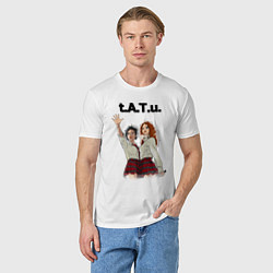 Футболка хлопковая мужская T A T u Music band ТАТУ, цвет: белый — фото 2