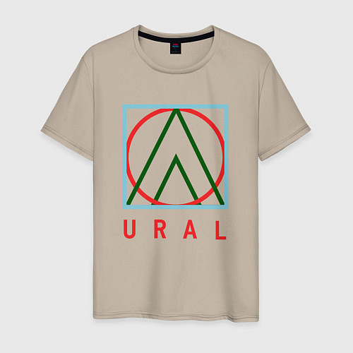Мужская футболка Ural mountains / Миндальный – фото 1