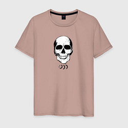 Футболка хлопковая мужская Smiling Skull, цвет: пыльно-розовый