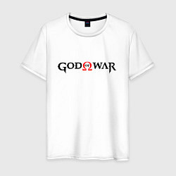 Футболка хлопковая мужская GOD OF WAR LOGO BLACK RED, цвет: белый