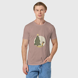 Футболка хлопковая мужская Звезда желаний, цвет: пыльно-розовый — фото 2