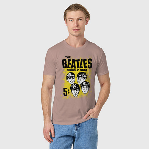 Мужская футболка The Beatles bubble gum / Пыльно-розовый – фото 3