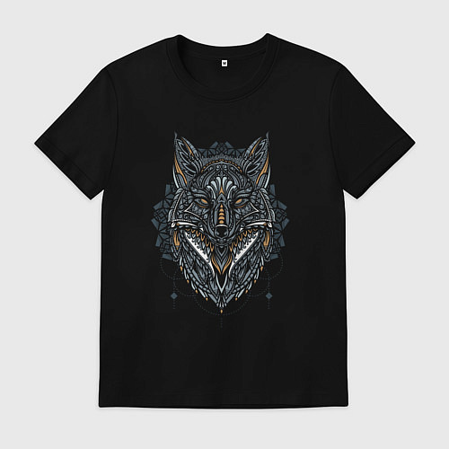 Мужская футболка ЭТНИЧЕСКАЯ ЛИСА, АБСТРАКЦИЯ / Черный – фото 1