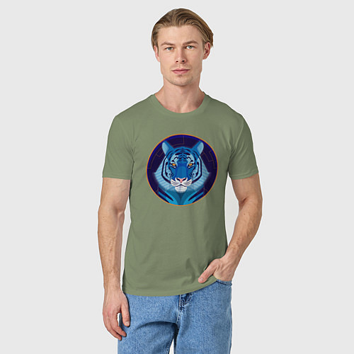 Мужская футболка Голубой водяной тигр символ 2022 года / Авокадо – фото 3