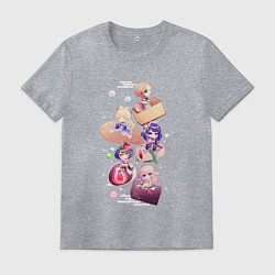 Футболка хлопковая мужская Чиби Инадзума, цвет: меланж
