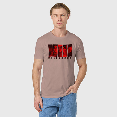 Мужская футболка Персонажи hellbound / Пыльно-розовый – фото 3
