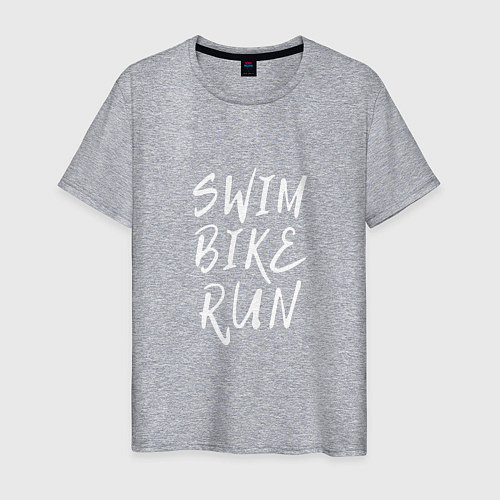 Мужская футболка SWIM BIKE RUN / Меланж – фото 1