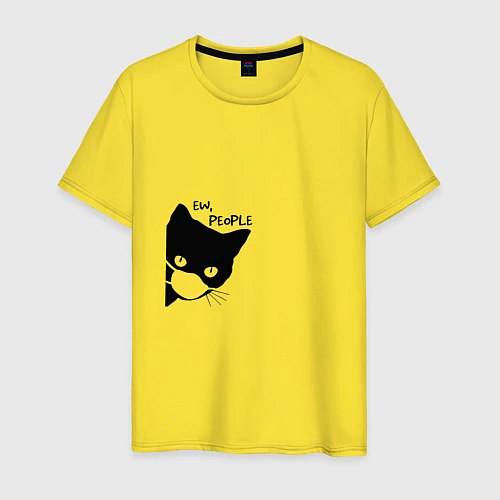 Мужская футболка Кот в маске / Желтый – фото 1