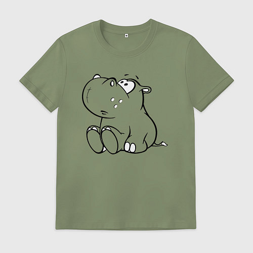 Мужская футболка Бегемотик детский cotton theme / Авокадо – фото 1