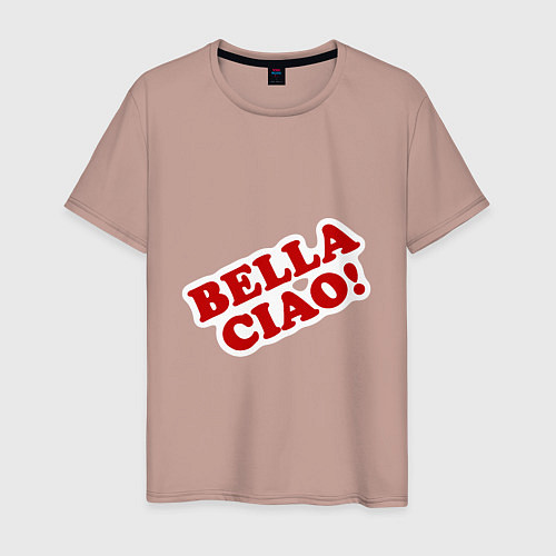 Мужская футболка Bella Ciao! / Пыльно-розовый – фото 1
