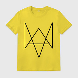 Футболка хлопковая мужская Watch Dogs, цвет: желтый