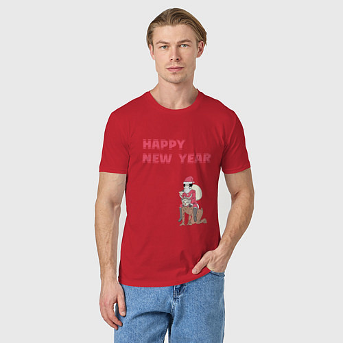Мужская футболка Ацуши и Акутагава Happy New Year / Красный – фото 3