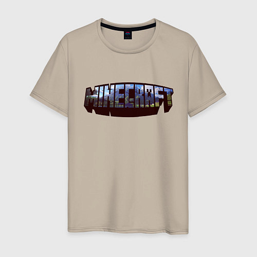 Мужская футболка Minecraft Логотип / Миндальный – фото 1