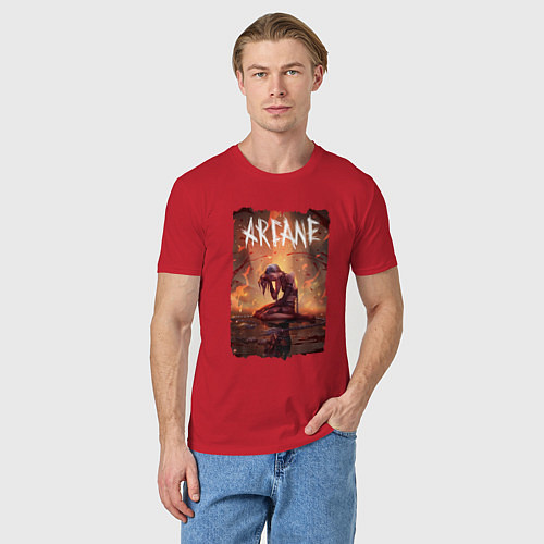 Мужская футболка JINX ARCANE LOL / Красный – фото 3