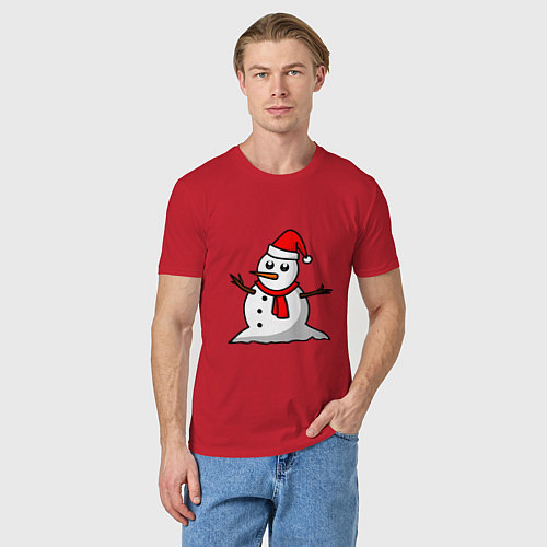 Мужская футболка Двухсторонний снеговик / Красный – фото 3