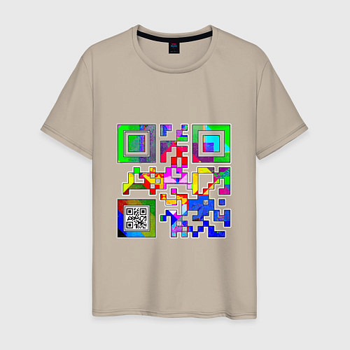 Мужская футболка Color QR / Миндальный – фото 1
