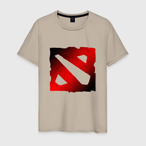 Мужская футболка ЧЁРНО КРАСНОЕ ЛОГО ДОТА 2 DOTA 2 LOGO / Миндальный – фото 1
