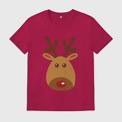 Футболка хлопковая мужская Олень 2022, цвет: маджента