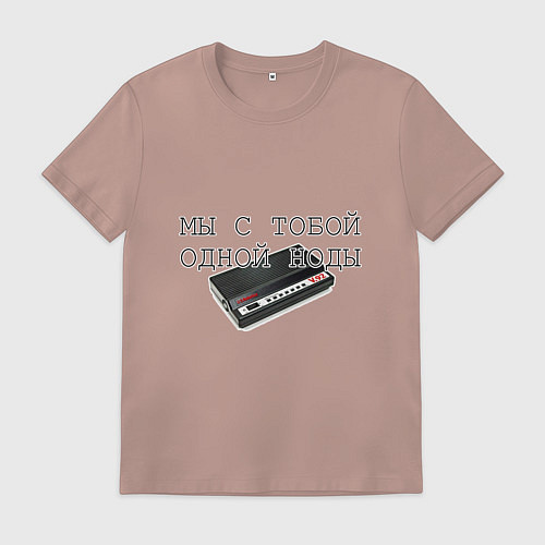 Мужская футболка Мы с тобой одной ноды / Пыльно-розовый – фото 1