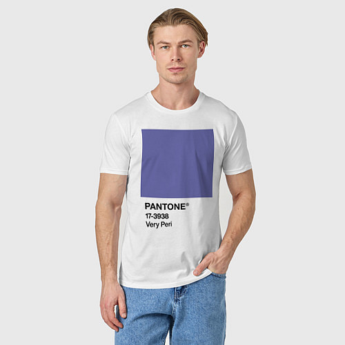 Мужская футболка Цвет Pantone 2022 года - Very Peri / Белый – фото 3