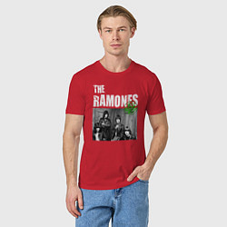 Футболка хлопковая мужская The Ramones Рамоунз, цвет: красный — фото 2