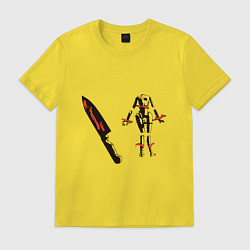 Футболка хлопковая мужская Dexter Knife, цвет: желтый
