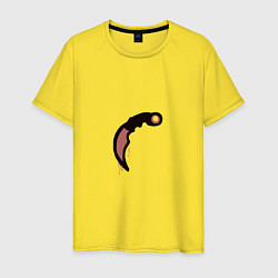 Футболка хлопковая мужская Граффити карамбит, цвет: желтый