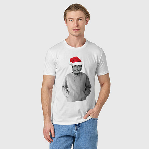 Мужская футболка Дед Мороз Сальвадор дали / Белый – фото 3