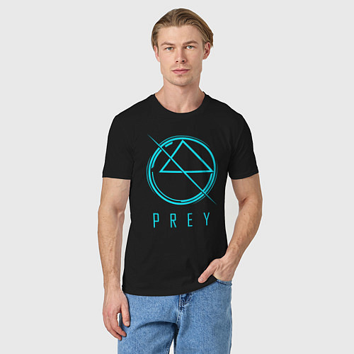 Мужская футболка PREY лого / Черный – фото 3