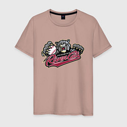 Футболка хлопковая мужская Sacramento River Cats - baseball team, цвет: пыльно-розовый