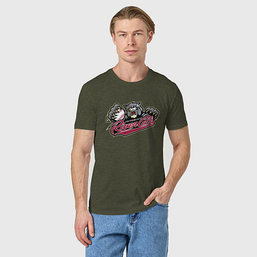 Мужская футболка Sacramento River Cats - baseball team / Меланж-хаки – фото 3