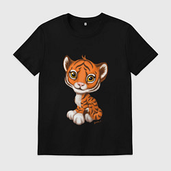 Футболка хлопковая мужская Рыжий друг, цвет: черный