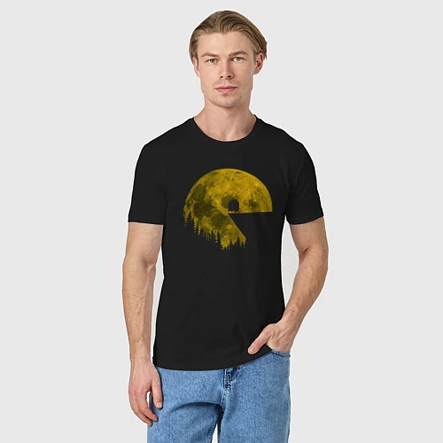 Мужская футболка Pac-man moon Пакмен луна / Черный – фото 3