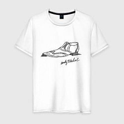 Футболка хлопковая мужская Andy Warhol - signature, цвет: белый