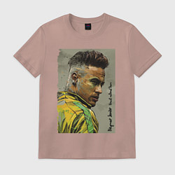 Футболка хлопковая мужская Neymar Junior - Brazil national team, цвет: пыльно-розовый