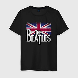 Футболка хлопковая мужская The Beatles Great Britain Битлз, цвет: черный