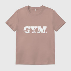 Футболка хлопковая мужская GYM- образ жизни, цвет: пыльно-розовый