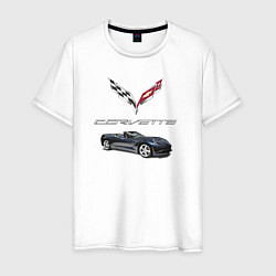 Футболка хлопковая мужская Chevrolet Corvette, цвет: белый