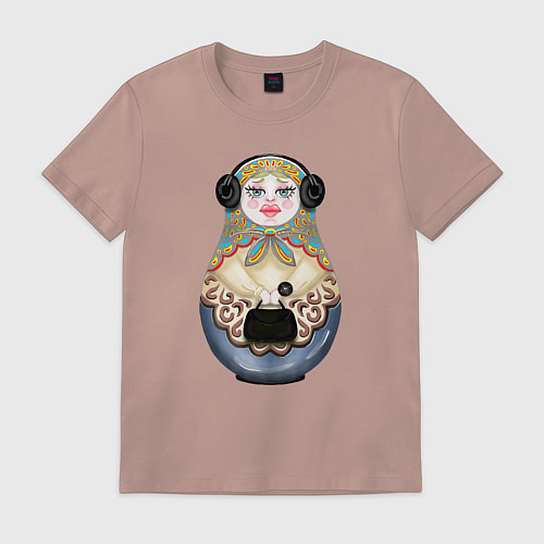 Мужская футболка Современная матрешка / Пыльно-розовый – фото 1